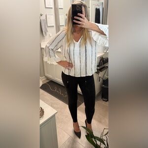 Lulu’s Bohemian White and Black Embroidered Blouse